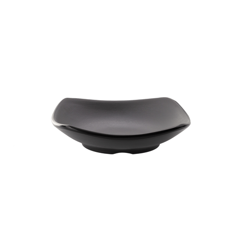 Coucou Melamine Square Sauce Dish 13 x 13cm - Grey & Black - 13BW13GB