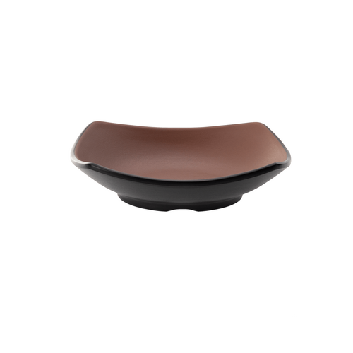 Coucou Melamine Square Dish 15 x 15cm - Brown & Black - 13BW15BB