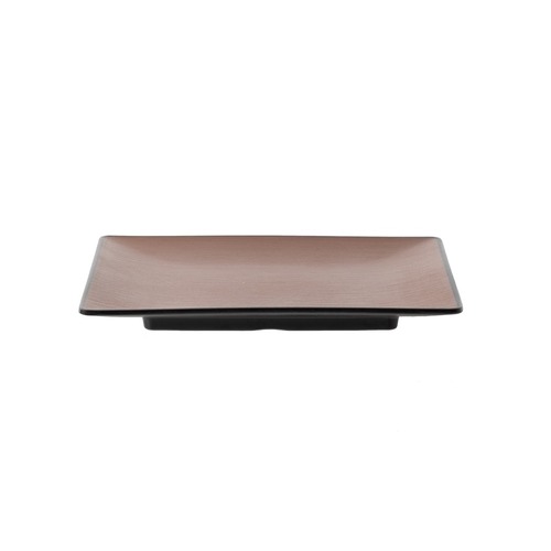 Coucou Melamine Square Plate 17.5 x 17.5cm - Brown & Black - 13PL17BB