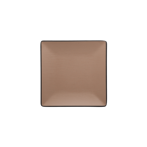 Coucou Melamine Square Plate 17.5 x 17.5cm - Beige & Black - 13PL17EB