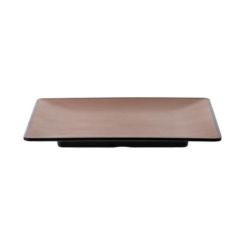 Coucou Melamine Square Plate 24 x 24cm - Brown & Black - 13PL24BB