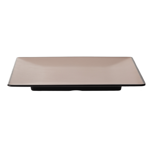 Coucou Melamine Square Plate 24 x 24cm - Beige & Black - 13PL24EB