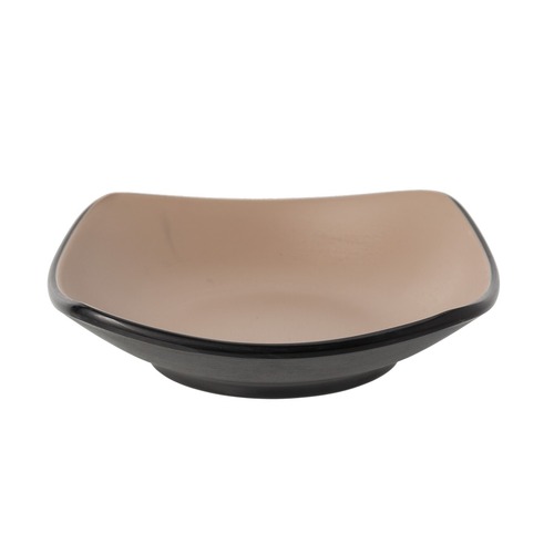 Coucou Melamine Square Dish 15 x 15cm - Beige & Black - 13SD15EB