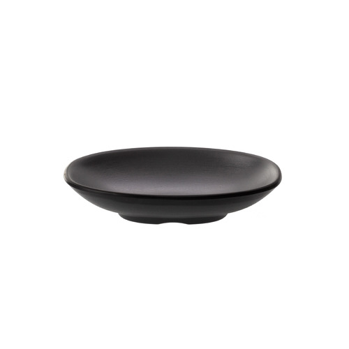 Coucou Melamine Oblong Plate 13x8.5cm - Grey & Black - 14BW13GB