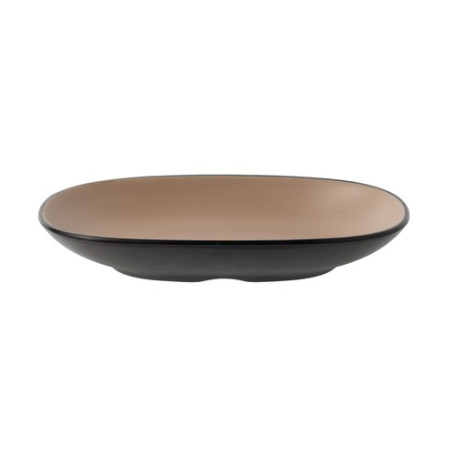 Coucou Melamine Oblong Plate 19.5 x 12.5cm - Beige & Black - 14BW19EB