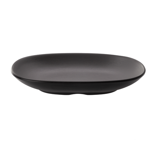 Coucou Melamine Oblong Plate 19.5 x 12.5cm - Grey & Black - 14BW19GB