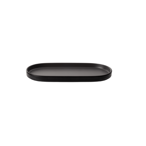 Coucou Melamine Dual Colour Oblong Plate 23.5x11cm - Grey & Black - 14PL23GB