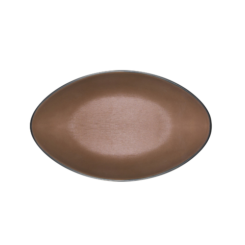 Coucou Melamine Oval Plate 24.3x15.1x2.5cm - Brown & Black - 14PL24BB