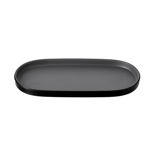 Coucou Melamine Oval Plate 26.2x12.8x1.8cm - Grey & Black - 14PL26GB