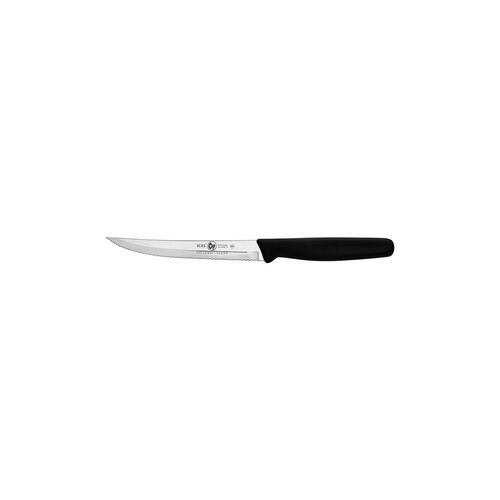 Icel Steak Knife Pointed Tip Serrated Blade 130mm - Black - 2209-3002