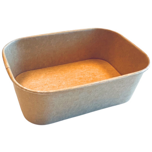 750mL Kraft Rectangle Takeaway Container (Box of 300) - 24-M0750KTA