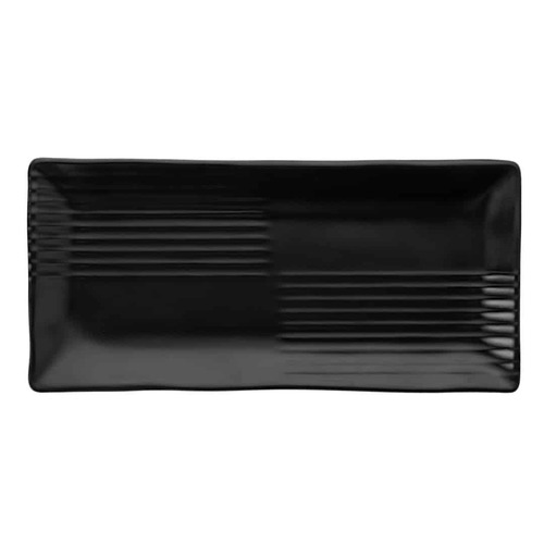 Coucou Melamine Rectangular Plate 33.5 x 16cm - Matte Black - 32PL33BK