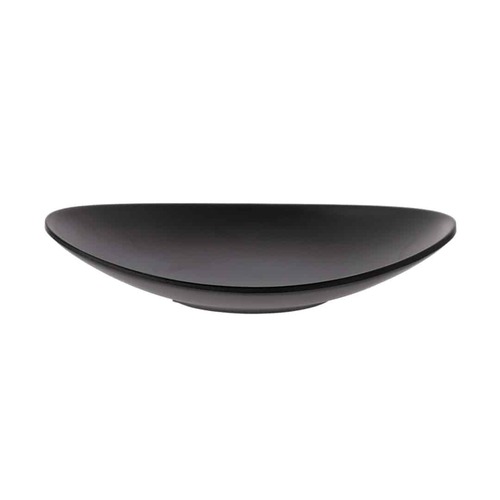 Coucou Melamine Oval Plate - 18x10x3.5cm -  Matte Black  - 34PL18BK