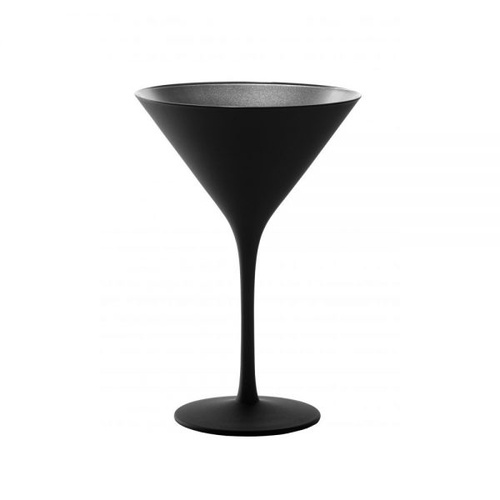 Stolzle Olympic Cocktail Glass 240ml Matt Black/Silver (Box of 24) - 365-401