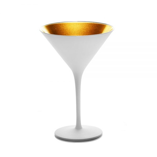 Stolzle Olympic Cocktail Glass 240ml Matt White/Gold (Box of 24) - 365-420