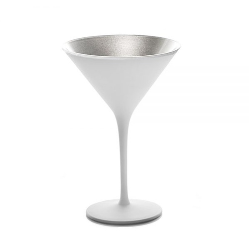 Stolzle Olympic Cocktail Glass 240ml Matt White/Silver (Box of 24) - 365-421