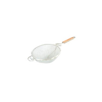 Strainer With Re-Inforced Base - Double Mesh 230x500mm - Stainless Steel, Wood Handle  - 38350