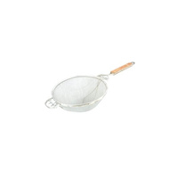 Strainer With Re-Inforced Base - Double Mesh 260x530mm - Stainless Steel, Wood Handle  - 38355