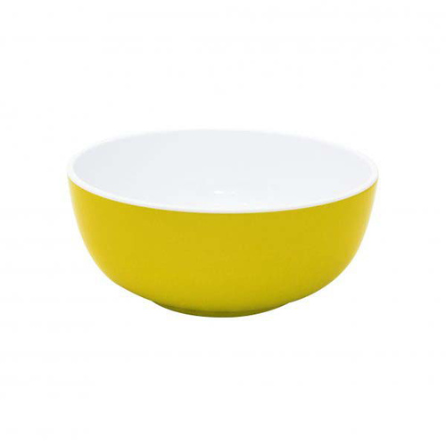 Jab Gelato - Yellow/White Melamine Round Bowl 150x60mm (Box of 6) - 47606