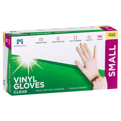 Small Clear Powder Free Vinyl Glove (Box of 100) - 48-MVGSPF