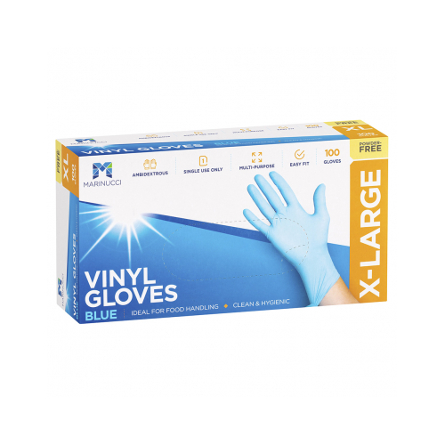 Vinyl Glove P/F X-Large Blue (Box of 100) - 48-MVGXLPFB