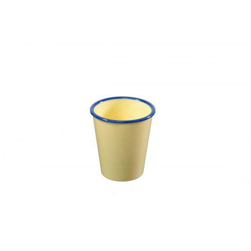 Jab Vintage Yellow/Blue Rim Melamine Enamel Look Tumbler 80x90mm (Box of 6) - 49929