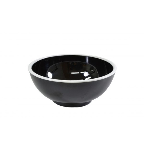 Jab Vintage Black/White Rim Enamel Look Round Melamine Bowl 125x60mm (Box of 6) - 49945