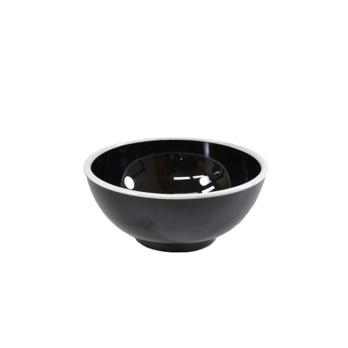 Jab Vintage Black/White Rim Enamel Look Round Melamine Bowl 150x70mm (Box of 6) - 49946