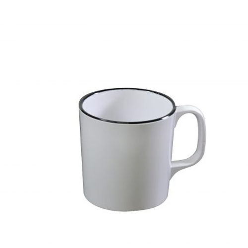 Jab Vintage White/Black Rim Melamine Enamel Look Mug  80x85mm (Box of 6) - 49958