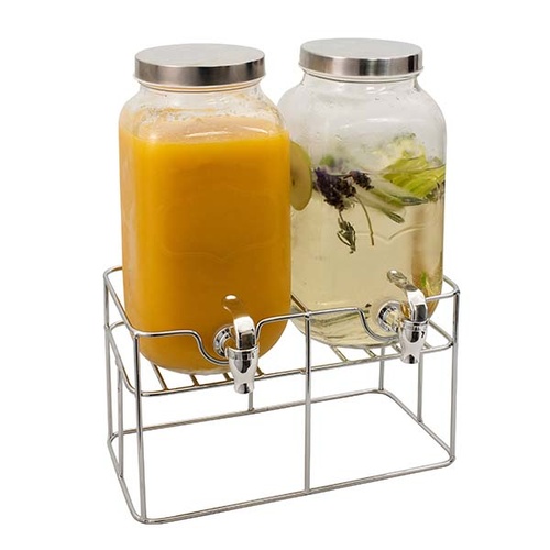 Serroni Valencia Double Beverage Dispenser With Stand 3.5Lt - 58203