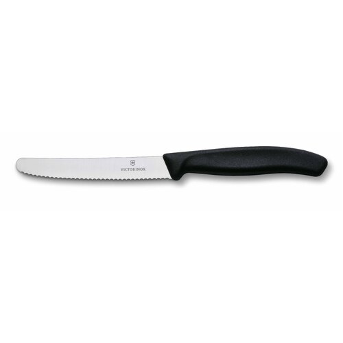 Victorinox Classic Wavy Edge Steak and Tomato Knife Black 110mm - 6.7833