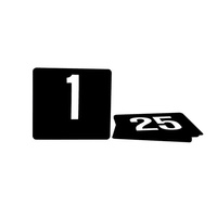 Trenton Table Numbers - Set Of 1 - 100 105x95mm White On Black Plastic - 70257