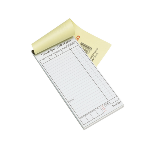 Restaurant Docket Book Triplicate Long - 200 x 96mm (Pack of 10) - 72-DB13CL