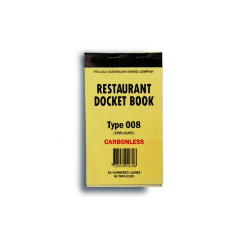 Restaurant Docket Book Triplicate Standard (Box of 10) - 72-DB23CS