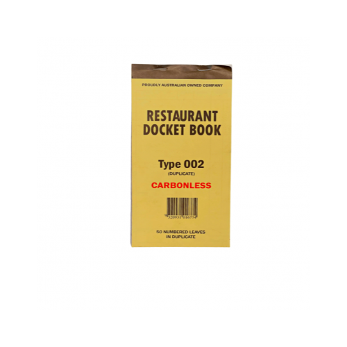 Restaurant Docket Book Duplicate Long (Box of 10) - 72-DB32CL