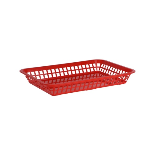 Chef Inox Coney Island Rectangular Basket Plastic Red - 300 x 215mm - 78697