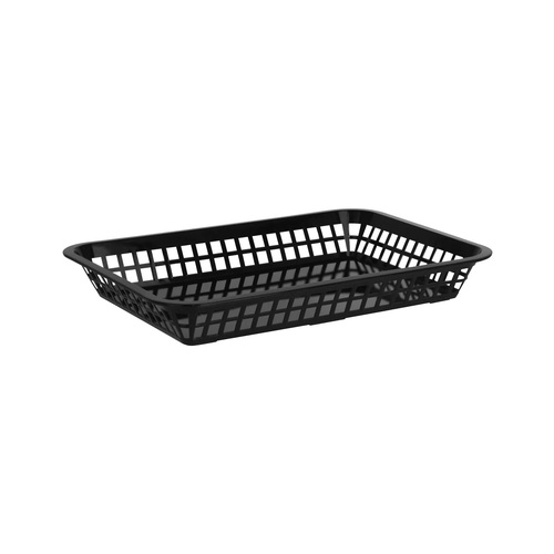 Chef Inox Coney Island Rectangular Basket Plastic Black - 300 x 215mm - 78699