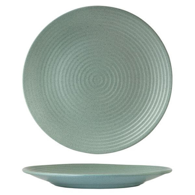 Zuma Mint Round Plate - Ribbed 310mm - Box of 6 - 90473