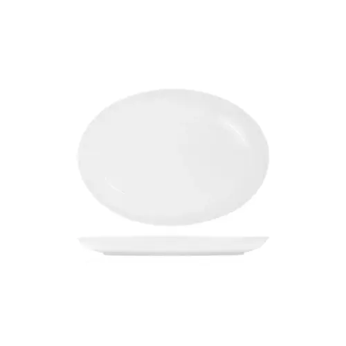 Tablekraft Core White Platter Oval Coupe Shape 355x260x35mm (Box of 3) - 91023