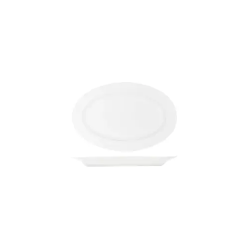 Tablekraft Core White Platter Oval Rim Shape 230x155x23mm (Box of 6) - 91031