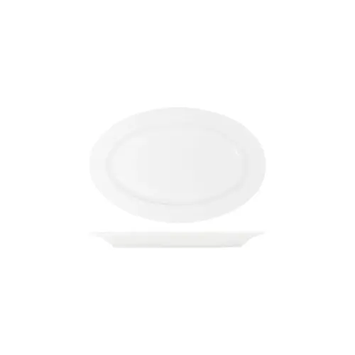 Tablekraft Core White Platter Oval Rim Shape 300x200x28mm (Box of 6) - 91033