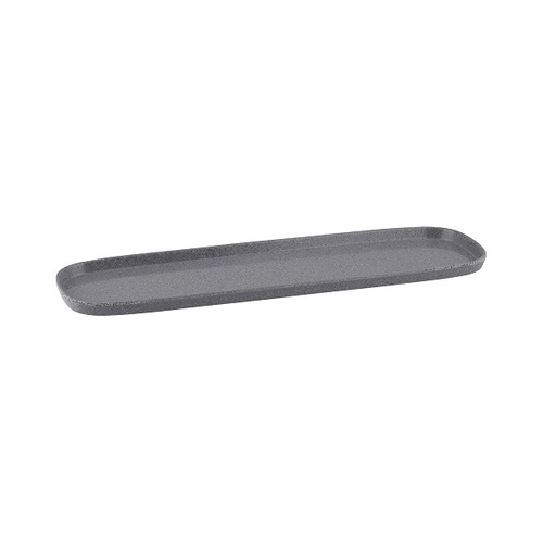 Ryner Melamine Rectangular Dish 2/4 Size, 20mm Deep - Stone Grey (Box of 6) - 916681-GY