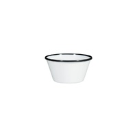 Ryner Melamine Evoke Round Bowl White With Black Rim 125x65mm / 475ml - Box of 12 - 91671-BK