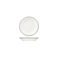 Ryner Melamine Evoke Deep Round Plate White With Grey Rim 200mm / 380ml - Box of 12 - 91682-GY