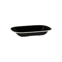 Ryner Melamine Evoke Rectangular Dish Black With White Rim 270x200x42mm / 900ml - Box of 12 - 91687-WB