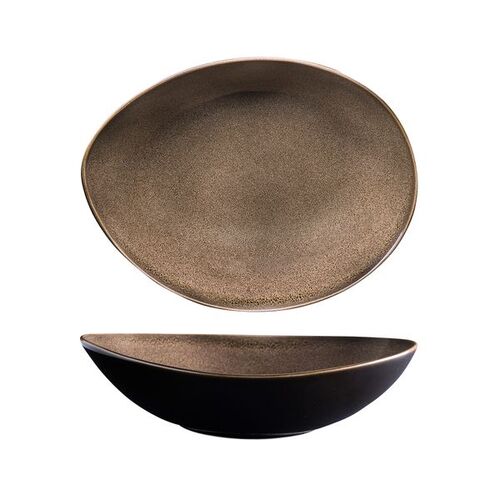 Luzerne Rustic Chestnut Oval Share Bowl 230x180mm (Box of 6) - 948576