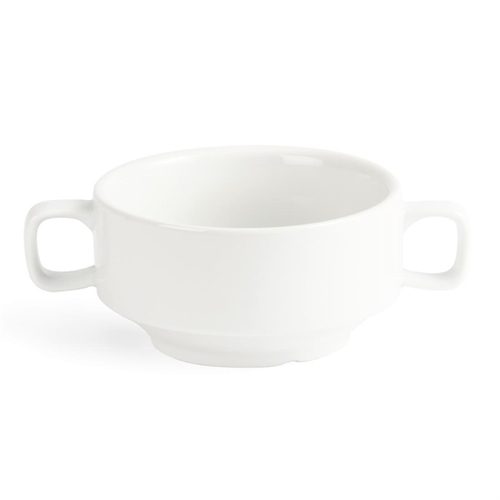 Olympia Whiteware Soup Bowl with Handles 115mm (Box of 6) - C239