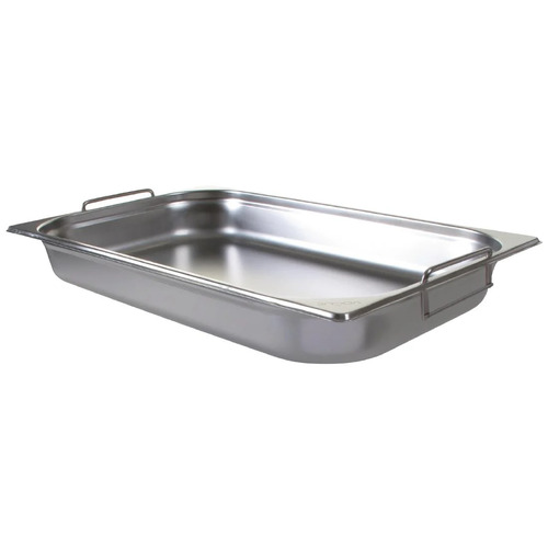 Vogue Stainless Steel 1/1 Gastronorm Pan with Handles 65mm 9Ltr - CB178-A