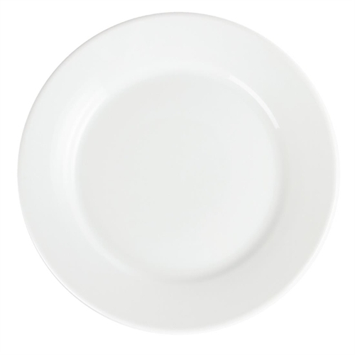 Olympia Whiteware Wide Rimmed Plate 250mm (Box of 12) - CB481