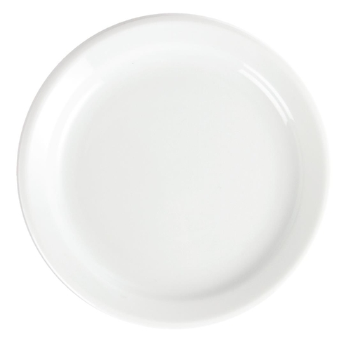 Olympia Whiteware Narrow Rimmed Plate 180mm (Box of 12) - CB487